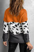 Turtleneck Splicing Chunky Knit Pullover Sweater